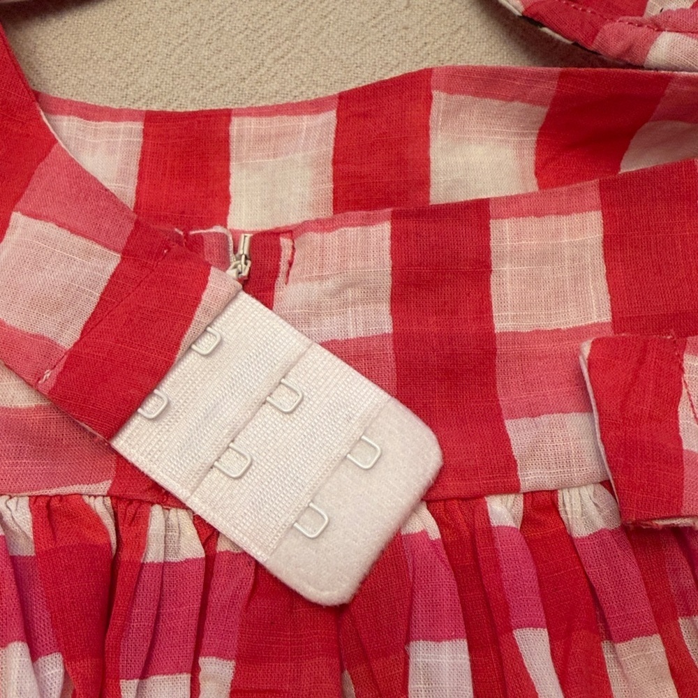 Red/pink and White Gingham cut out mini Dress M/L - Picture 12 of 17